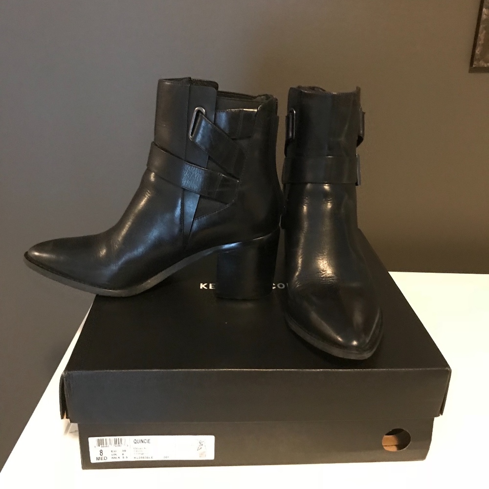 Kenneth Cole Black Quincie Ankle Boots